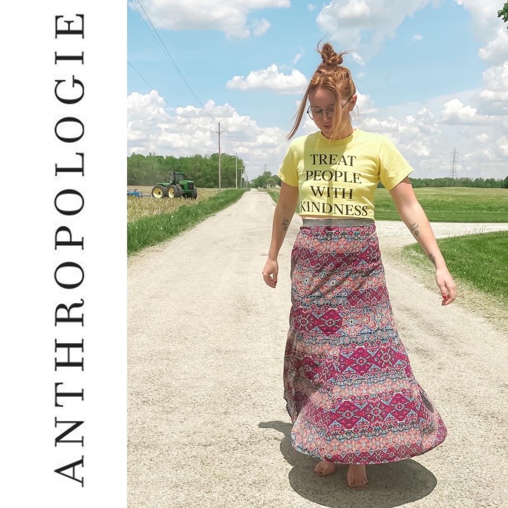 Anthropologie Vanessa Virginia Rani Multicolored Maxi Skirt Size Small